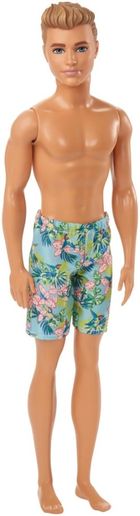 Barbie, plażowa lalka Ken, spodenki w kwiaty