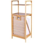 Bathroom Solutions, regał łazienkowy z koszem na pranie, bambusowy