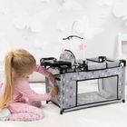 Bayer Design, łóżko turystyczne dla lalek z karuzelą, szaro-różowe