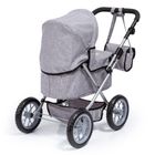 Bayer Design, Trendy, głęboki wózek dla lalek z torbą, szary z koroną