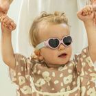 Beaba, Baby heart, okulary przeciwsłoneczne dla dzieci z elastyczną opaską, cotton candy, 0-9 m