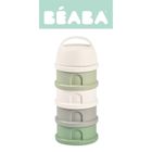 Beaba, pojemniki na mleko w proszku, 4 komory, cotton white/sage green