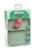 Beaba, silikonowy talerzyk z przyssawką, trójdzielny, sage green