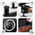 Berdsen, grill węglowy, ogrodowy, beczka z kominem, półki + termometr + popielnik, czarny, BD-895