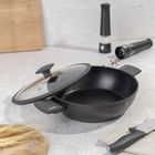 Berlinger Haus, Anthracite, płaski garnek tytanowy z pokrywą, 4.5l