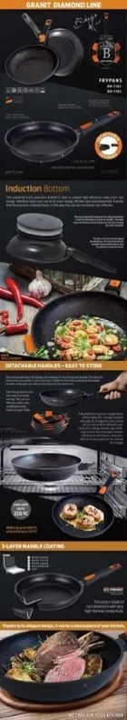 Berlinger Haus, Granit Diamond, patelnia granitowa, 24 cm