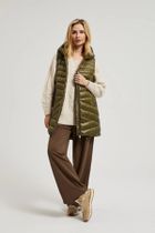 Bezrękawnik damski z kapturem, khaki, Moodo