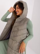 Bezrękawnik damski z kapturem, khaki, Sublevel