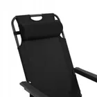 Black Forest, leżak ogrodowy rozkładany z poduszką, czarny