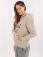 Bluza damska z kapturem, beżowa, Sublevel