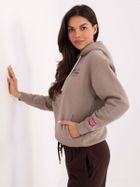 Bluza damska z kapturem, beżowa, Sublevel