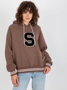 Bluza damska z kapturem, brązowa, Relevance