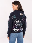 Bluza damska z kapturem, granatowa, Sublevel