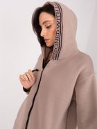 Bluza damska z kapturem, rozpinana, beżowa, Relevance