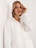 Bluza damska z kapturem, rozpinana, biała, Lakerta