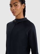 Bluza damska z kapturem, rozpinana, czarna, 4F