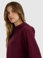 Bluza damska z kapturem, rozpinana, polarowa, bordowa, 4F