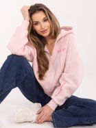 Bluza damska z kapturem, rozpinana, różowa, Sublevel
