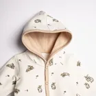 Bluza dziewczęca z kapturem, rozpinana, beżowa, Nicol