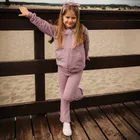 Bluza dziewczęca z kapturem, rozpinana, fioletowa, Eevi