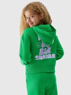 Bluza dziewczęca z kapturem, zielona, 4F