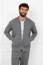 Bluza męska, rozpinana, szara, Italian Fashion