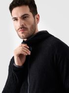 Bluza męska z kapturem, rozpinana, czarna, 4F