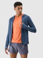 Bluza męska z kapturem, rozpinana, niebieska, 4F
