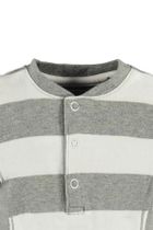 Bluzka chłopięca z długim rękawem, bawełna organiczna, biało-szara, Bellybutton