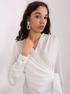 Bluzka damska z długim rękawem, biała, Factory Price