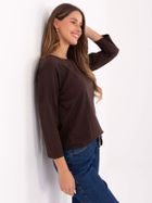 Bluzka damska z długim rękawem, brązowa, Basic Feel Good