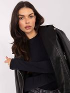 Bluzka damska z długim rękawem, czarna, Sublevel