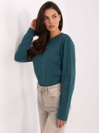 Bluzka damska z długim rękawem, zielona, Sublevel