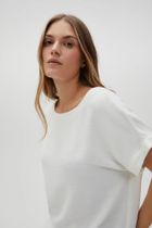 Bluzka damska z krótkim rękawem, biała, Moodo