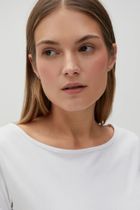 Bluzka damska z krótkim rękawem, biała, Moodo