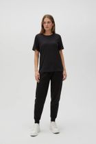 Bluzka damska z krótkim rękawem, czarna, Moodo