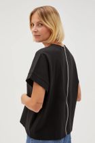 Bluzka damska z krótkim rękawem, czarna, Moodo