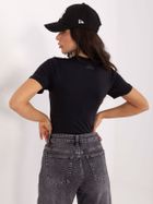 Bluzka damska z krótkim rękawem, czarna, Sublevel