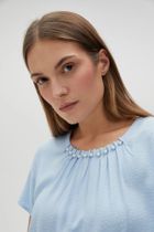 Bluzka damska z krótkim rękawem, niebieska, Moodo