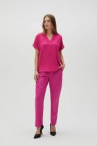 Bluzka damska z krótkim rękawem, różowa, Moodo