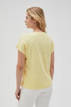 Bluzka damska z krótkim rękawem, żółta, Moodo