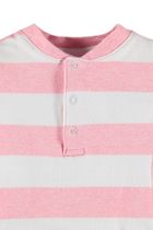 Bluzka dziewczęca z długim rękawem, bawełna organiczna, biało-różowa, Bellybutton