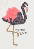 Bluzka dziewczęca z krótkim rękawem, biała, dwustronne cekiny, Tom Tailor