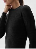 Bluzka termoaktywna damska z długim rękawem, czarna, 4F