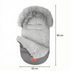 Bocioland, śpiworek do wózka z futerkiem, szary, 90 cm