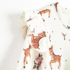 Body sukienka dziewczęce z długim rękawem, ecru, Nicol