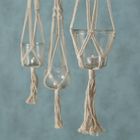 Boltze Home, Makramee, szklana doniczka na kwiaty, dekoracja z makramy, 83 cm