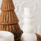 Boltze Home, Ove, świecznik z bałwankiem i choinką, 13 cm