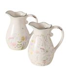 Boltze Home, wazon ceramiczny typu dzbanek, Florina, biały, wys. 18 cm