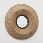 Boltze, Zaika, dekoracyjne lustro w jutowej ramie, 50 cm